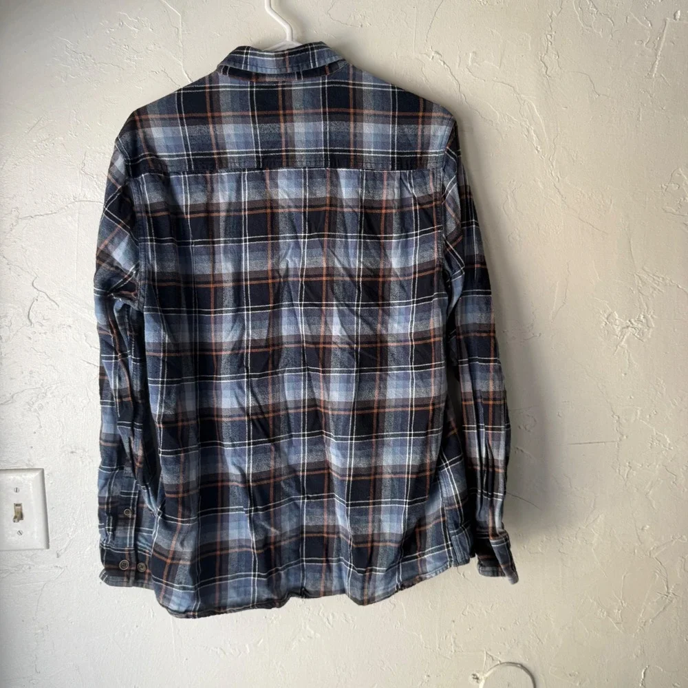 Weatherproof Vintage Mens Plaid Flannel Button Up Shirt Blue Outdoor‎ Cabin M